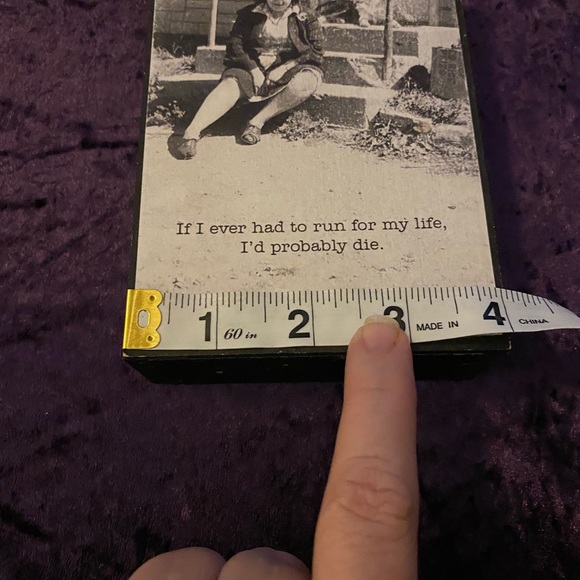 Funny Black and White Wall Decor Shelf Decor “If I ever had to run…” old photo - Picture 4 of 6